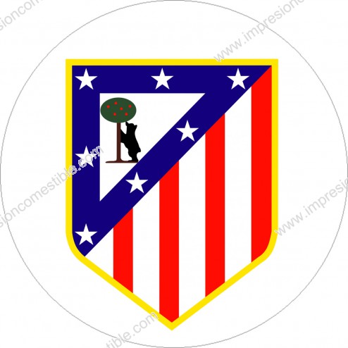 Impresión Comestible de Tarta Escudo Atletico de Madrid