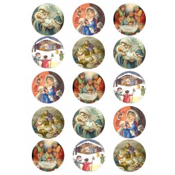 Oblea Galletas de Postales de Navidad